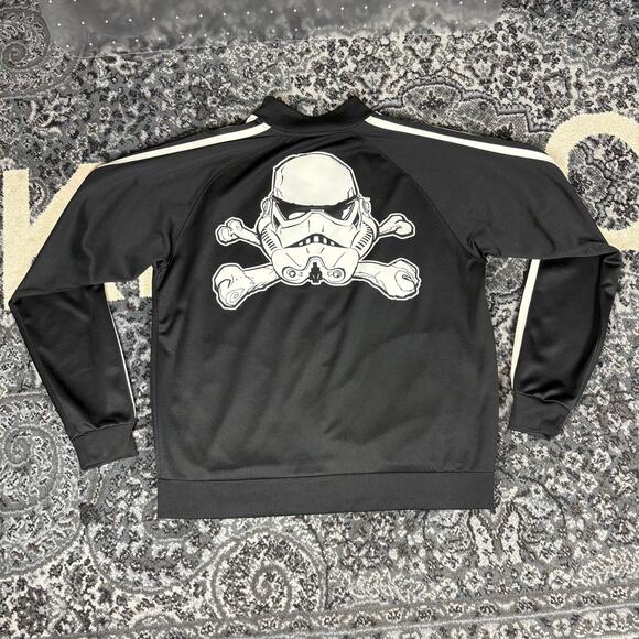 Star Wars Stormtrooper Jacket Black Track Full Zip Up Striped Long Sleeve Sz 2XL - Picture 1 of 5
